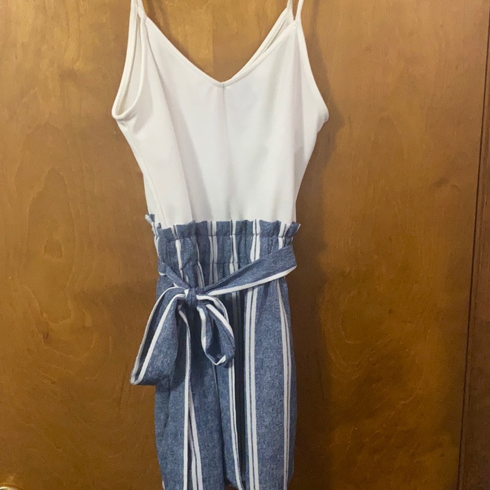 White and Blue Romper